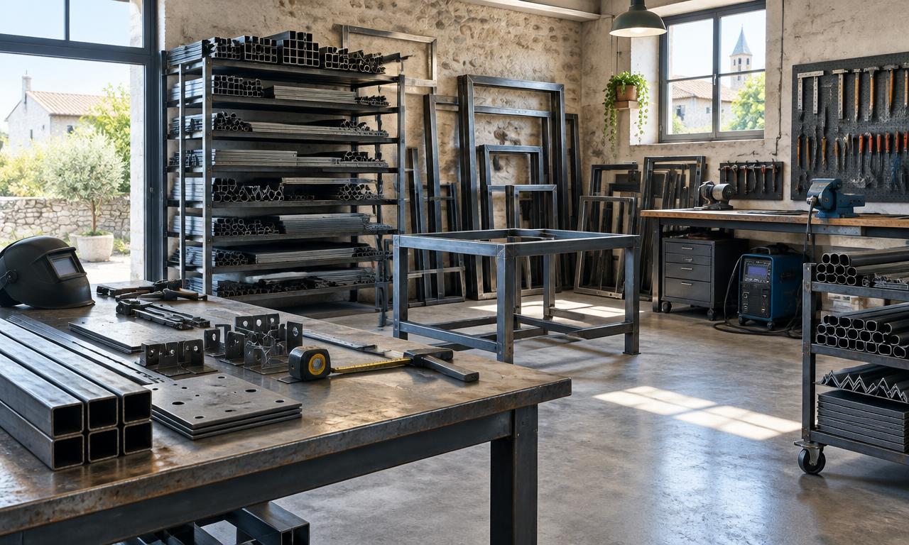 Atelier de fabrication métallique illustratif